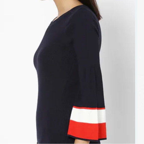 TOMMY HILFIGER
Crew-Neck Pullover with Striped Sleeve Hems - Picture 5 of 6
